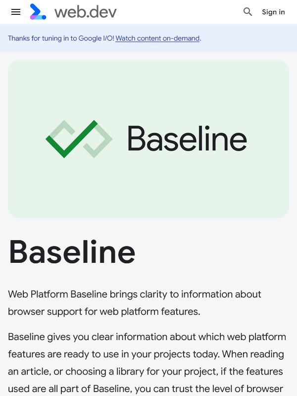 Screenshot Baseline Website